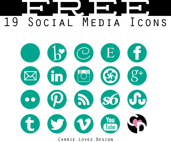 Cute Social Media Buttons For Blogger