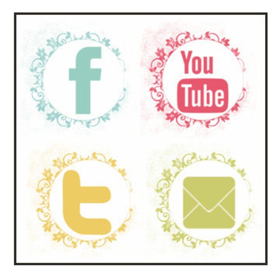 Cute Social Media Buttons For Blogger