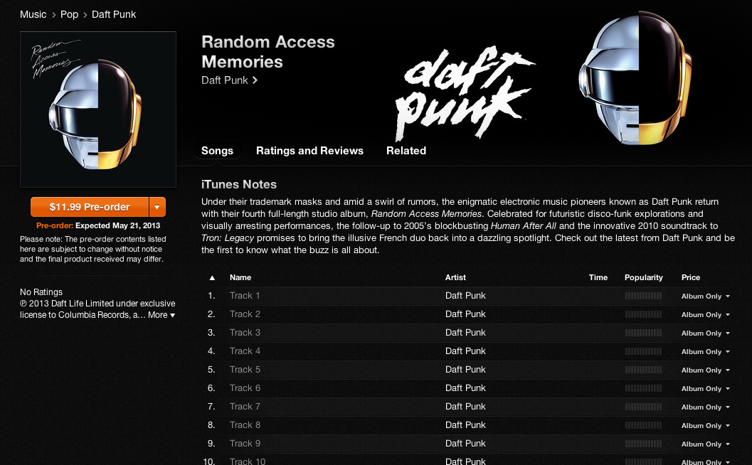 Daft Punk Random Access Memories