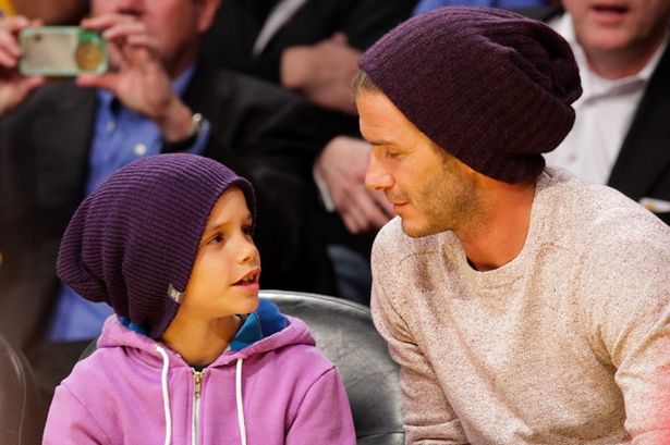 David Beckham Kids At Lakers Game