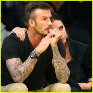 David Beckham Kids At Lakers Game