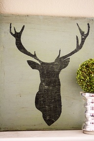 Deer Head Silhouette Stencil