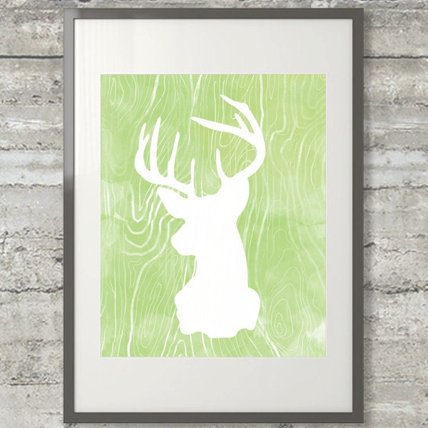 Deer Head Silhouette Stencil