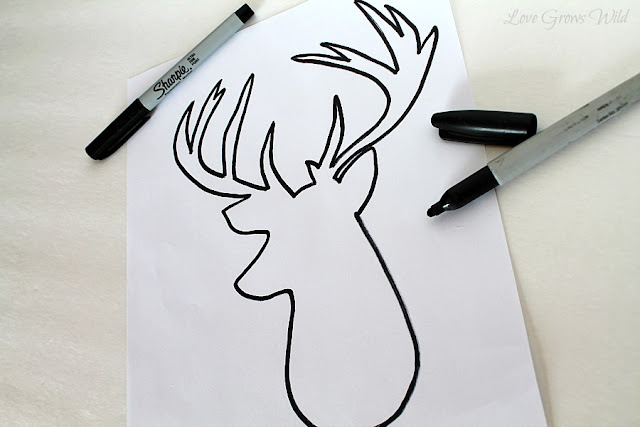 Deer Head Silhouette Stencil