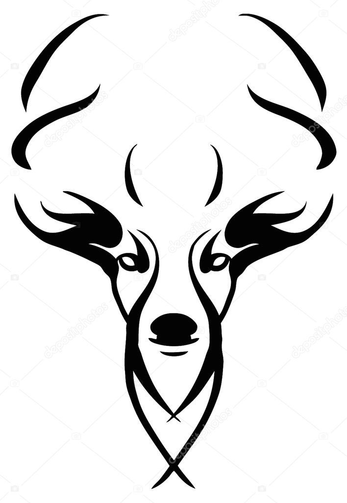 Deer Head Silhouette Vector