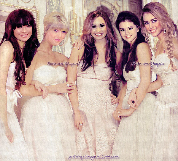 Demi Lovato And Selena Gomez And Miley Cyrus And Taylor Swift