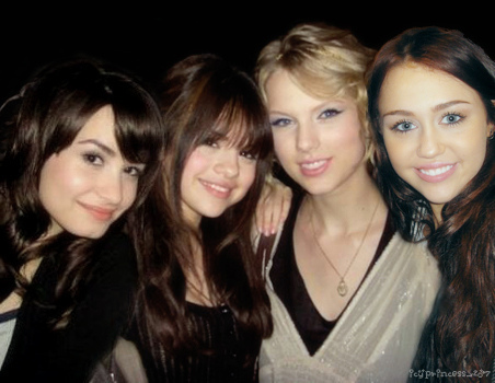 Demi Lovato And Selena Gomez And Miley Cyrus And Taylor Swift