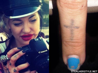 Demi Lovato Tattoo Wrist Cross