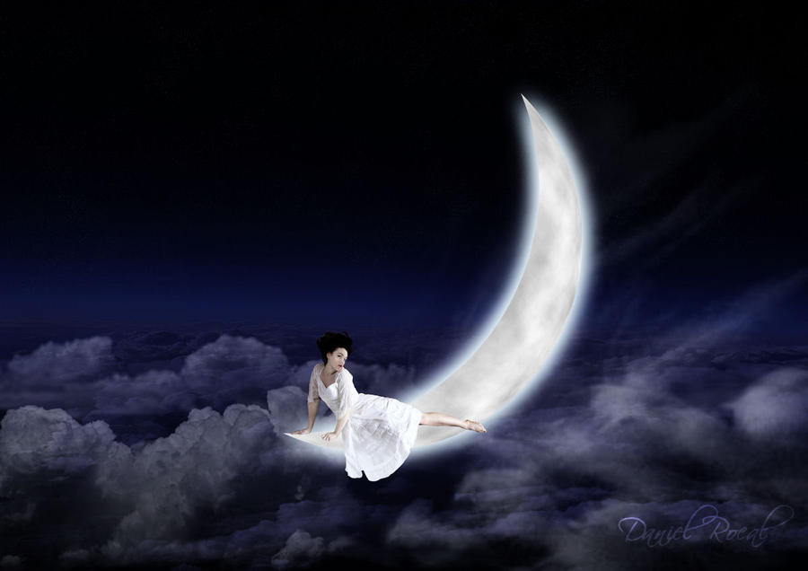 Deviantart Girl On The Moon