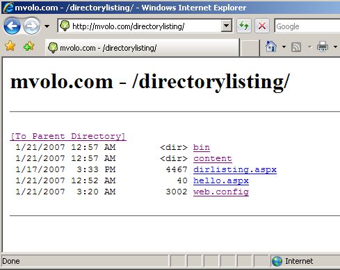 Directory Listing Denied Iis