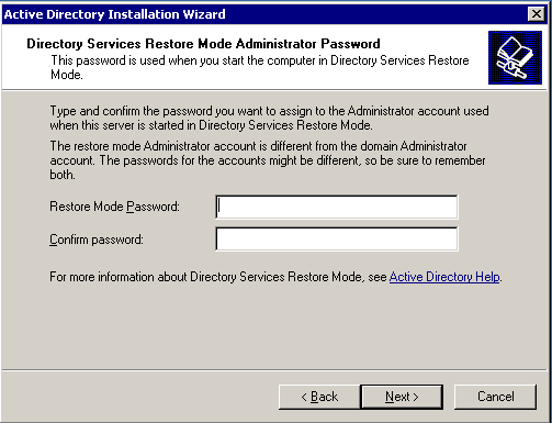 Directory Services Restore Mode Xp