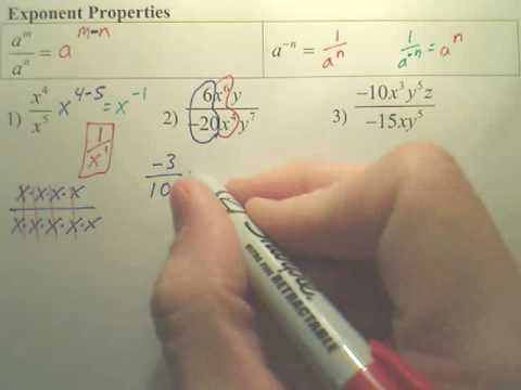 Division Properties Of Exponents Practice 8 5