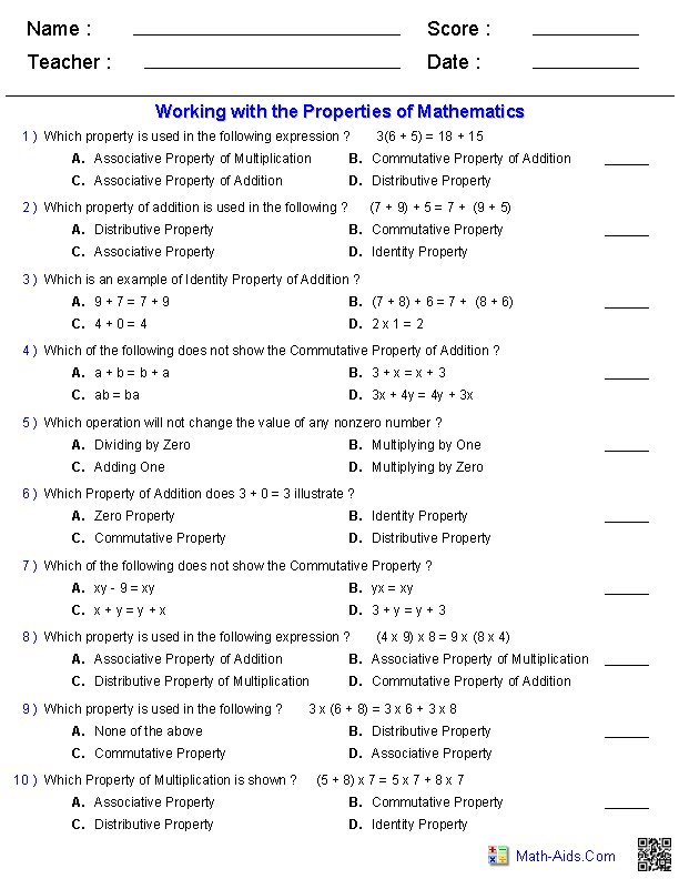 Division Properties Of Exponents Worksheet