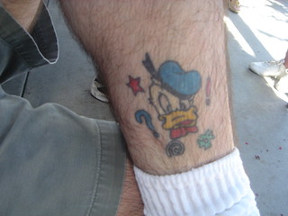 Donald Duck Lawn Mower Tattoo