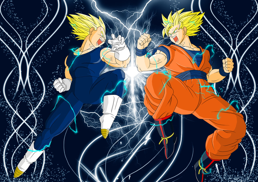 Dragon Ball Z Goku And Vegeta Fighting