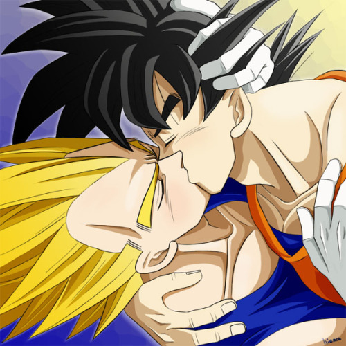 Dragon Ball Z Goku And Vegeta Kissing