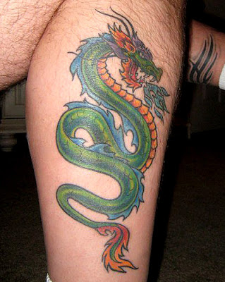 Dragon Tattoo On Leg