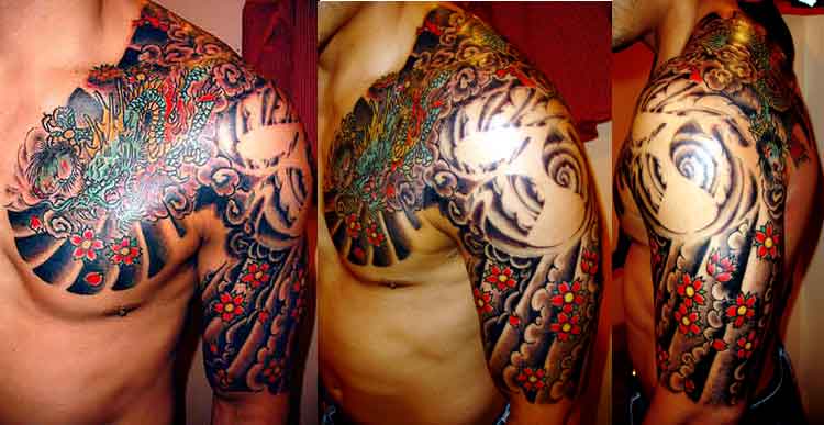 Dragon Tattoo Shoulder Chest