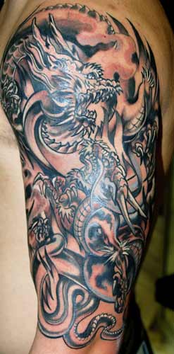 Dragon Tattoo Sleeve Black