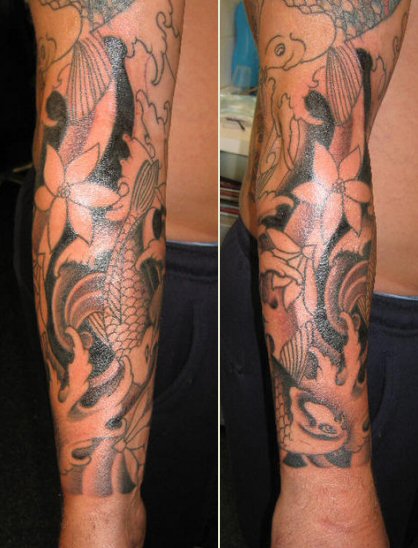 Dragon Tattoo Sleeve Black And White