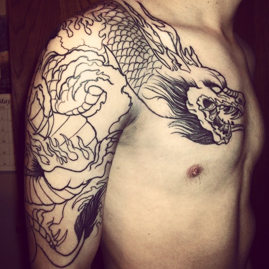 Dragon Tattoo Sleeve Outline