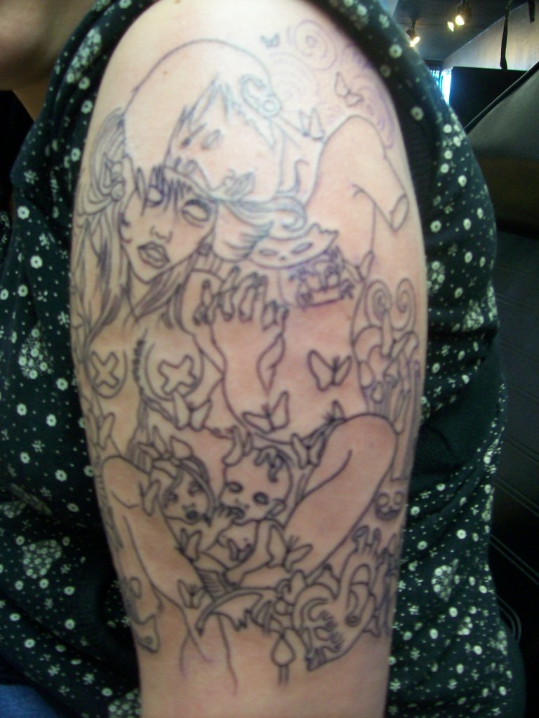 Dragon Tattoo Sleeve Outline