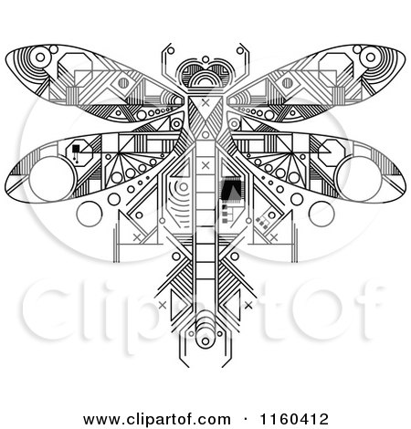 Dragonfly Clipart Black And White