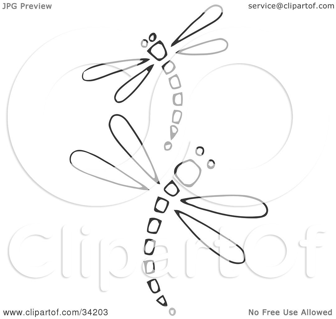 Dragonfly Clipart Black And White