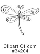 Dragonfly Clipart Black And White