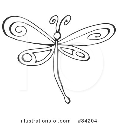 Dragonfly Clipart Black And White