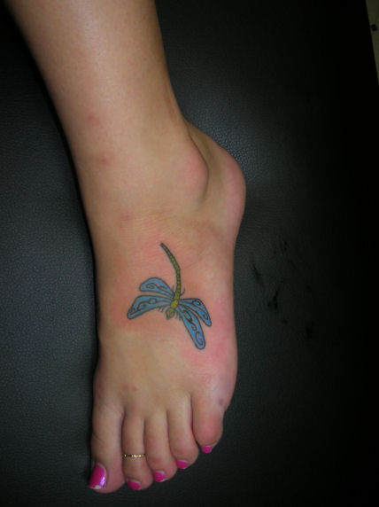 Dragonfly Tattoo Designs On Foot