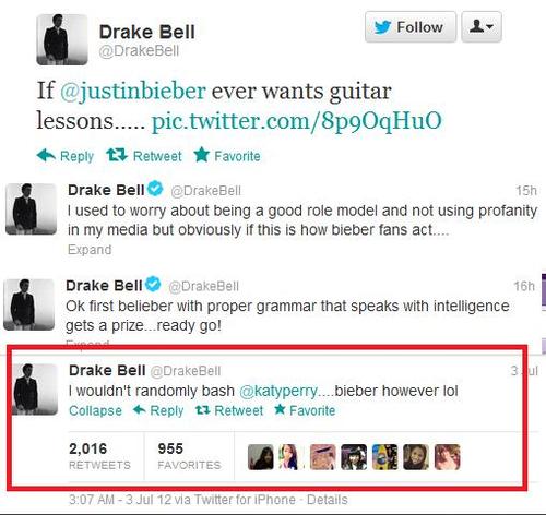 Drake Bell Justin Bieber Feud