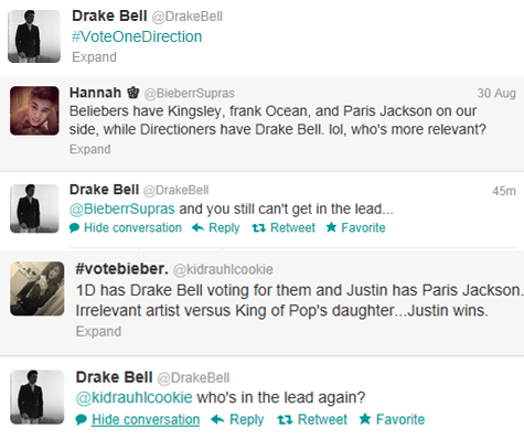 Drake Bell Justin Bieber Twitter War