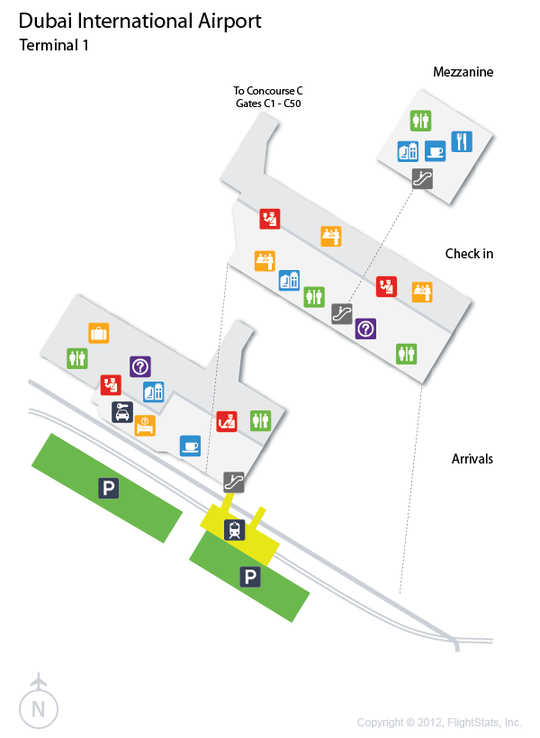 Dubai Airport Map Terminal 1