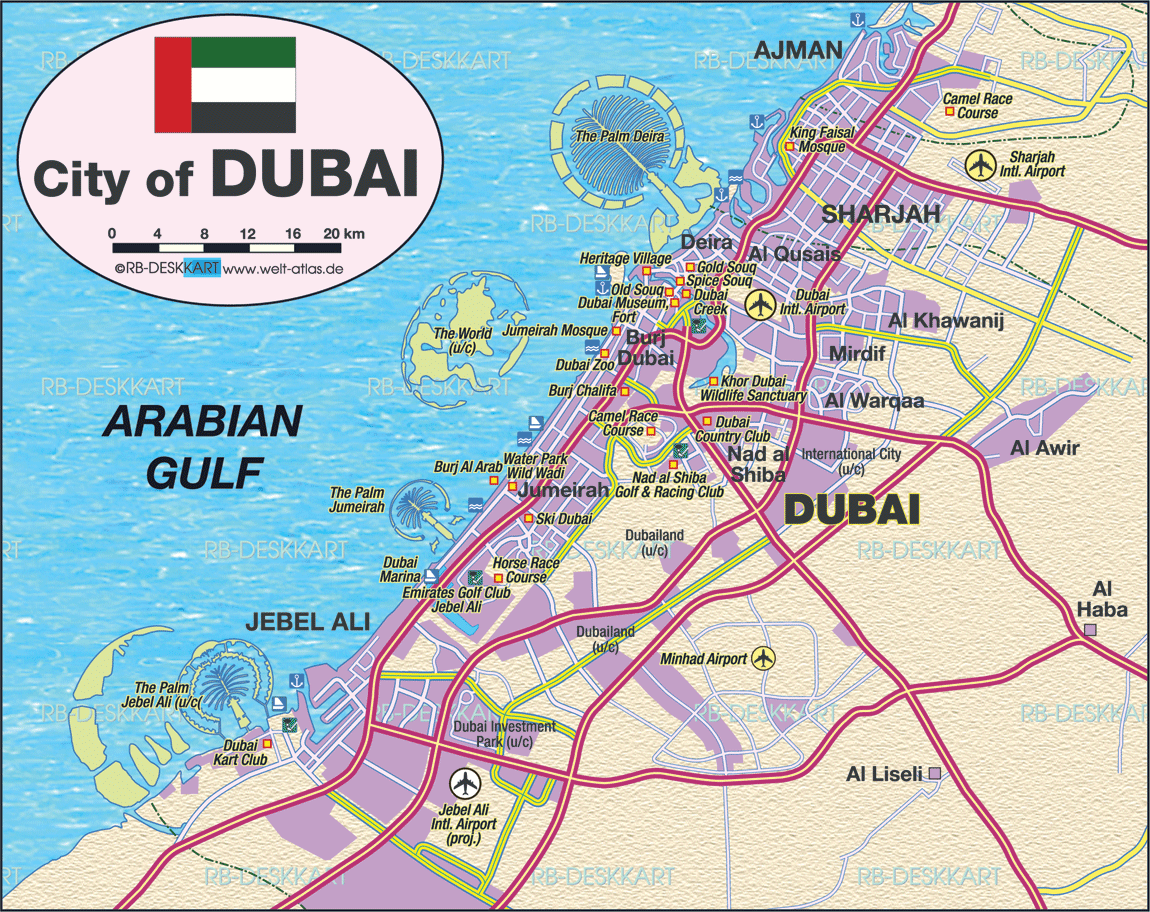 Dubai City Road Map