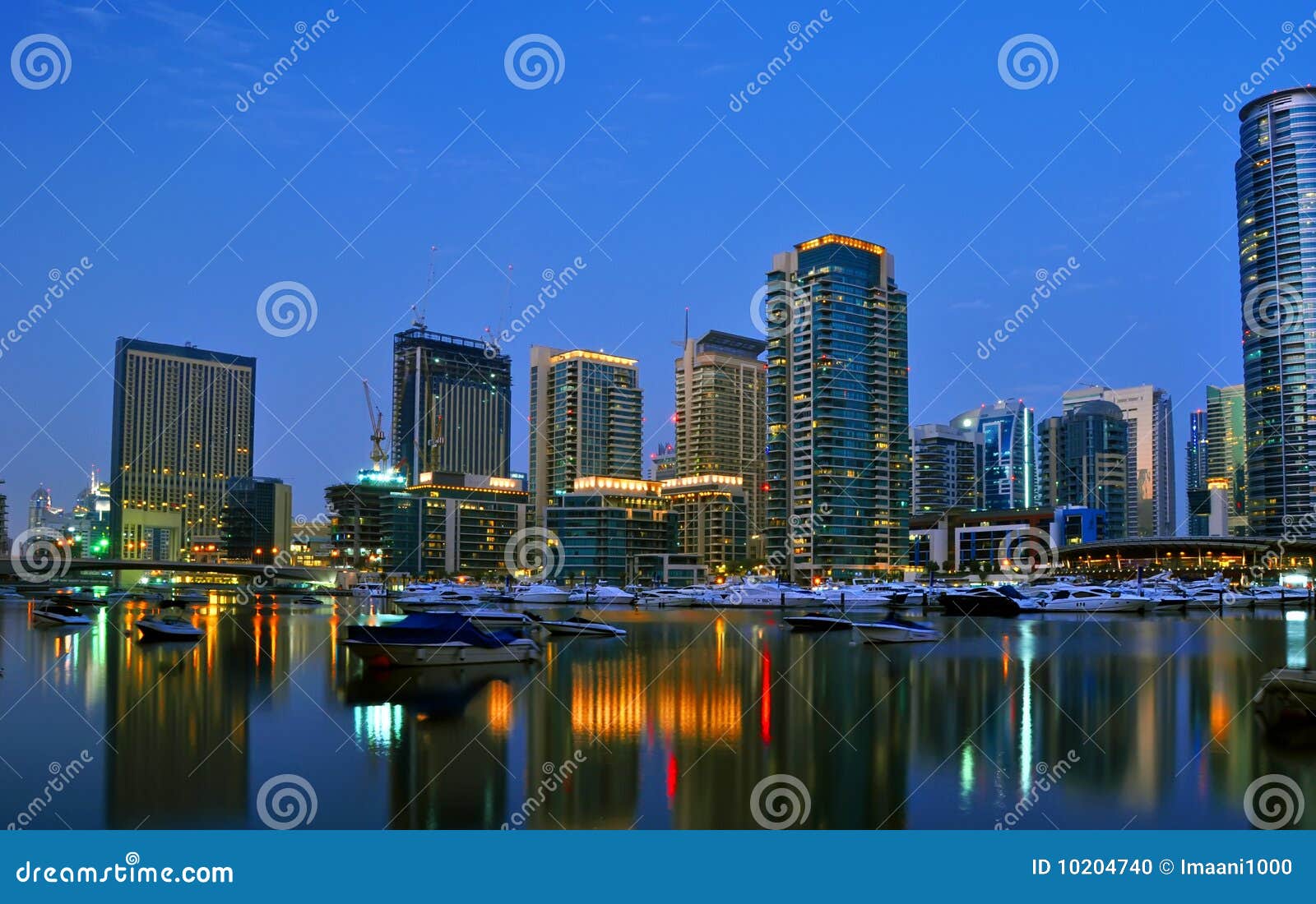 Dubai City Skyline Night