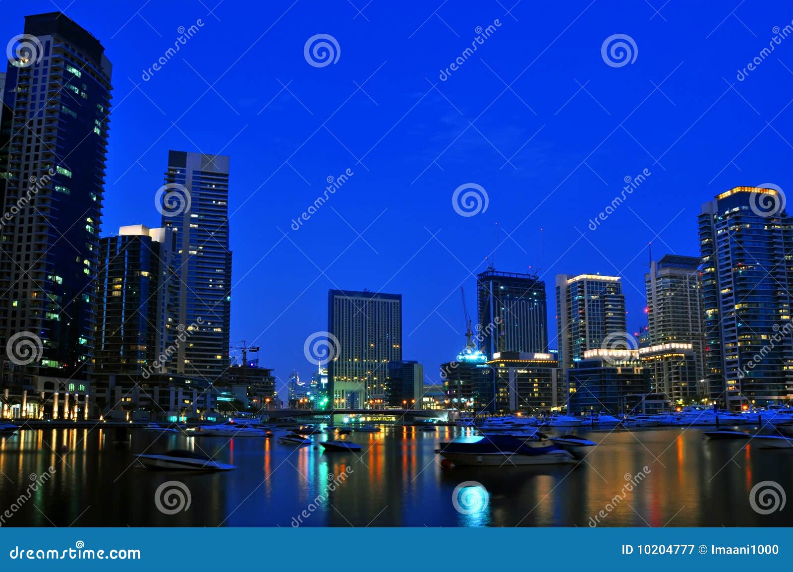 Dubai City Skyline Night