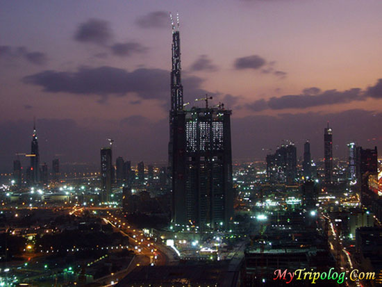 Dubai City Skyline Night