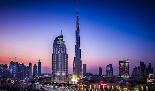 Dubai City Skyline Night