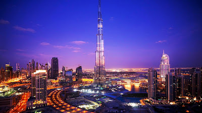 Dubai City Skyline Night