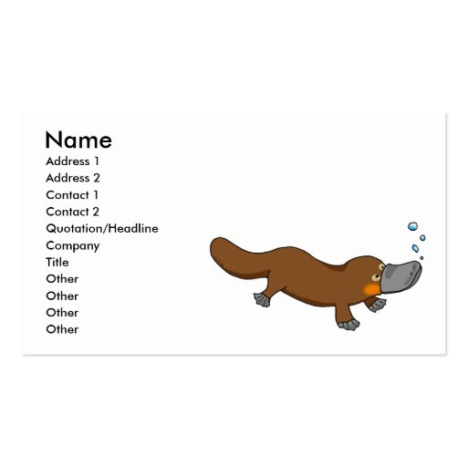 Duck Billed Platypus Cartoon