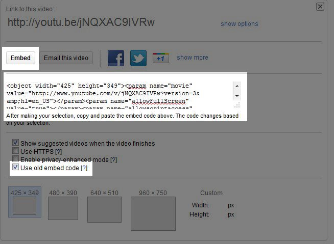 Embed Code For Youtube Videos