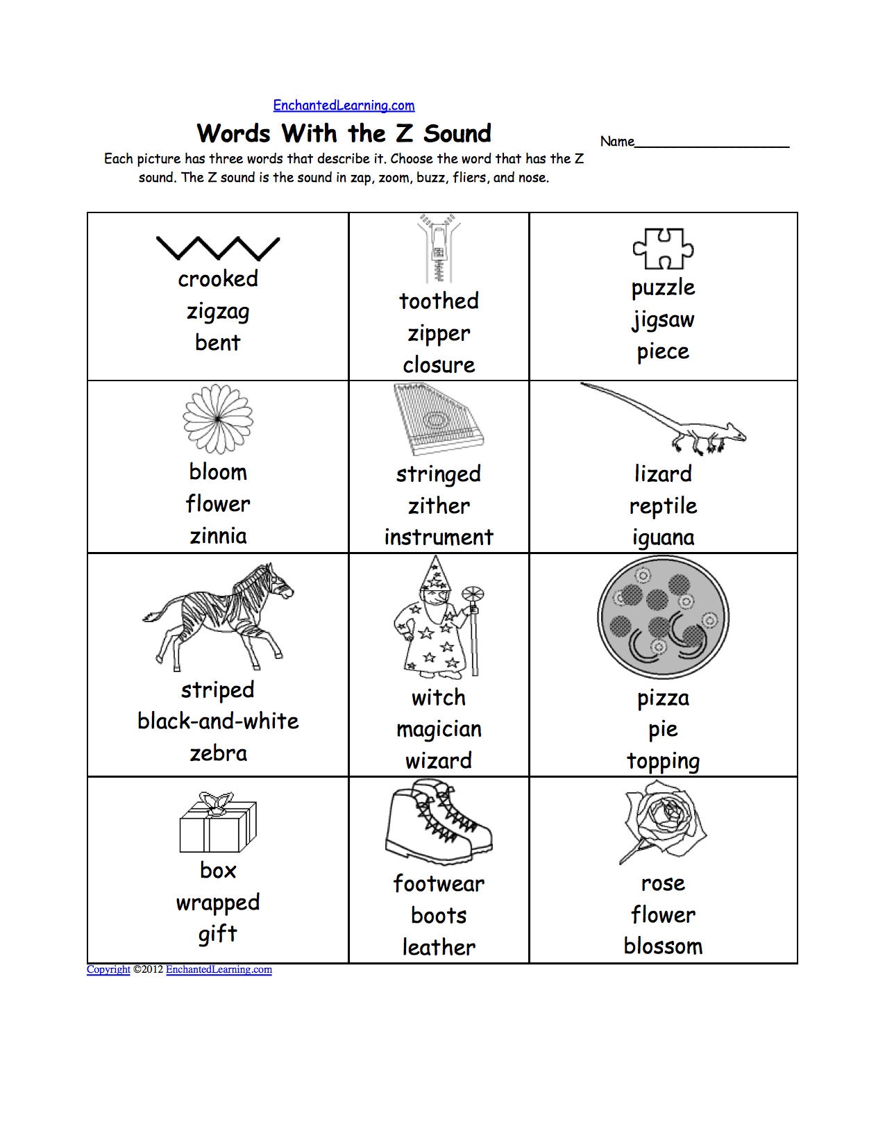 English Homework Sheets