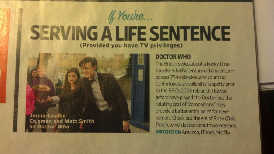 Entertainment Weekly Doctor Who Article