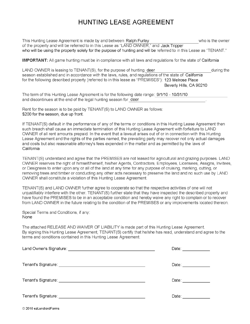 Equipment Rental Agreement Form Template