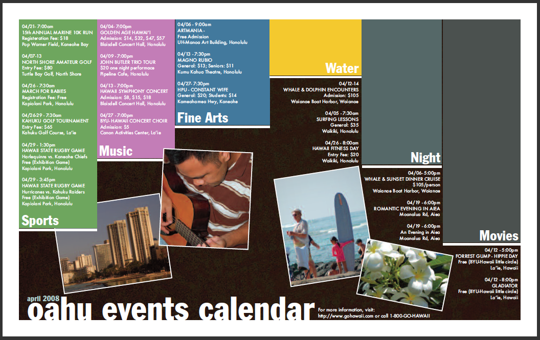 Events Calendar Design