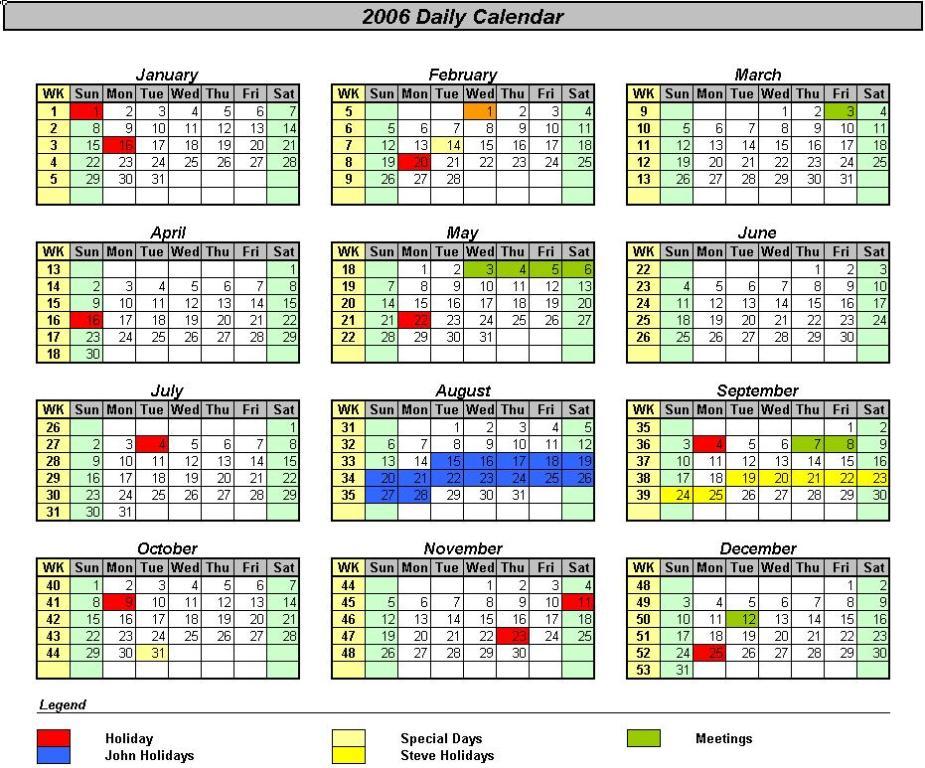 Events Calendar Template Free