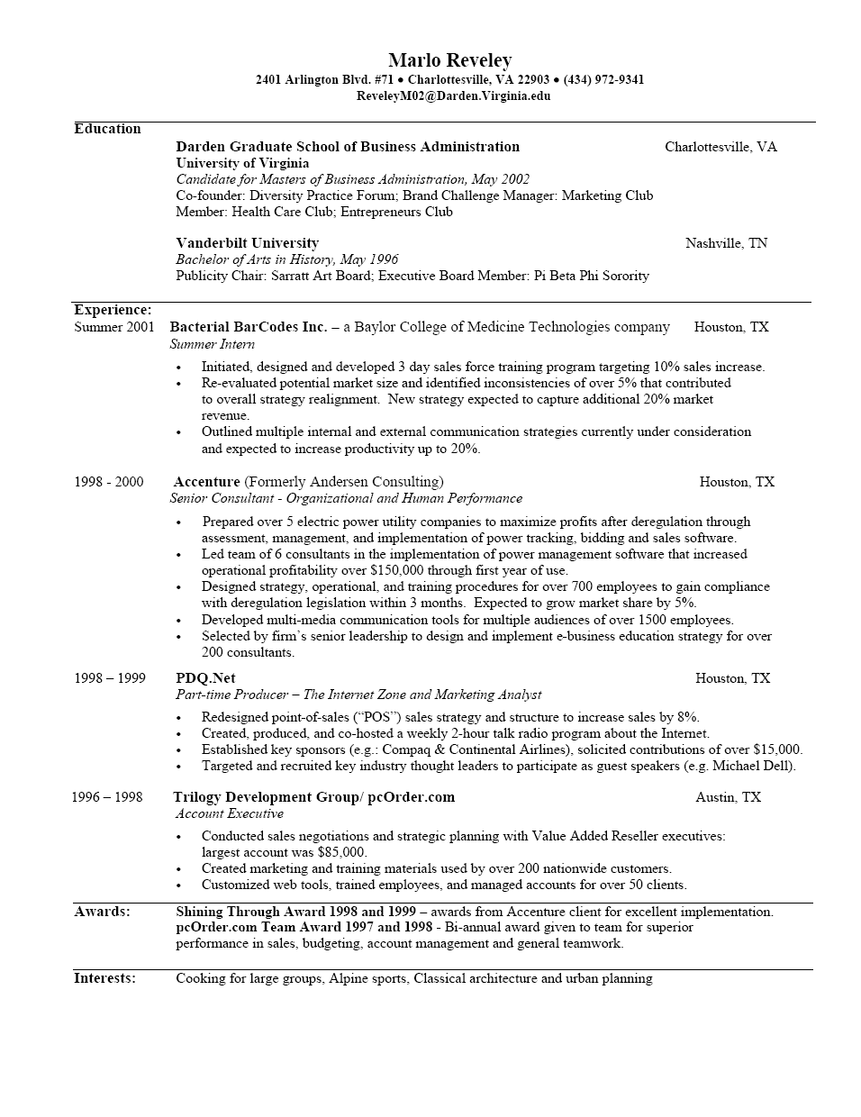 Examples Of Resumes For Students