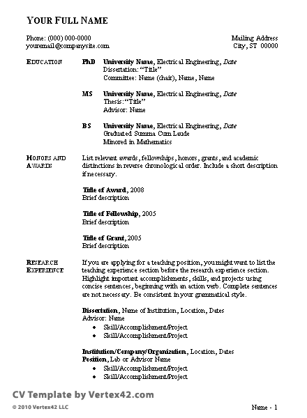 Examples Of Resumes For Students