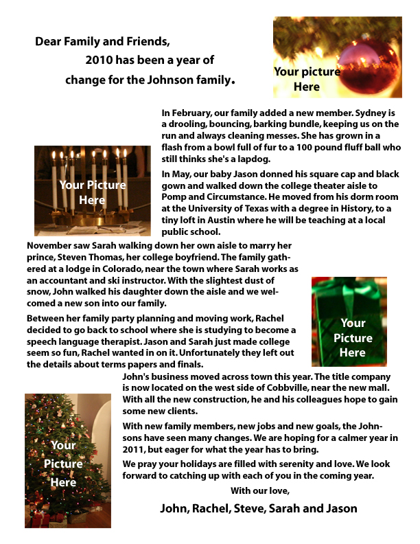 Family Newsletter Examples